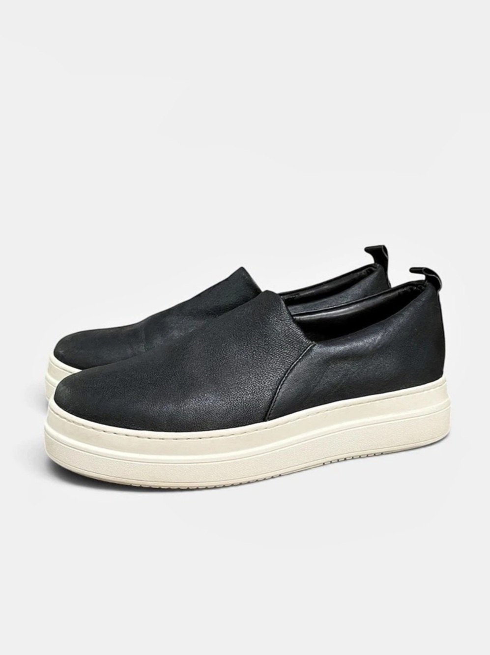 J Slides Aden Leather Platform Sneaker in Black Sz 8